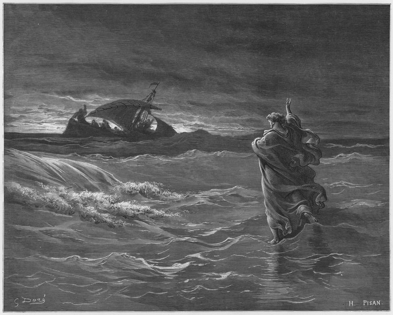 Jésus marchant sur la mer - Gustave Dore