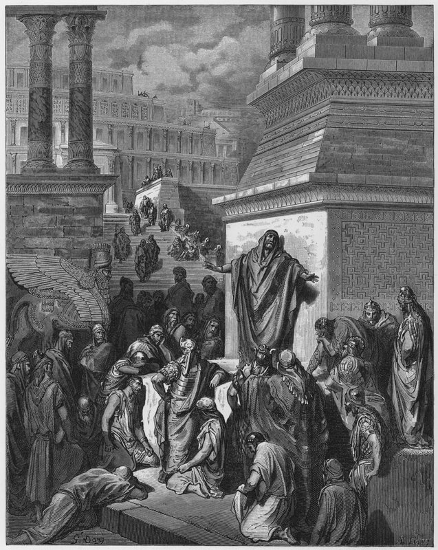 Jonas prêchant aux Ninivites - Gustave Dore