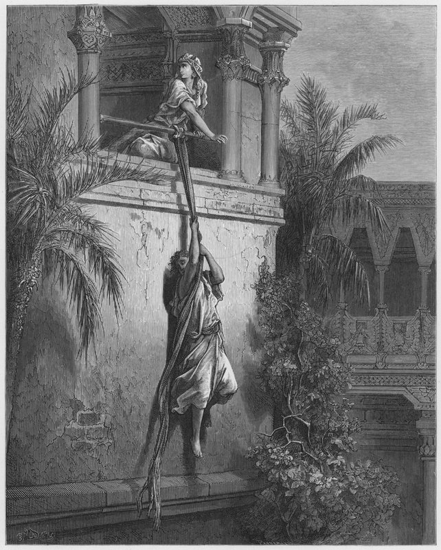 La fuite de David par la fenêtre - Gustave Dore