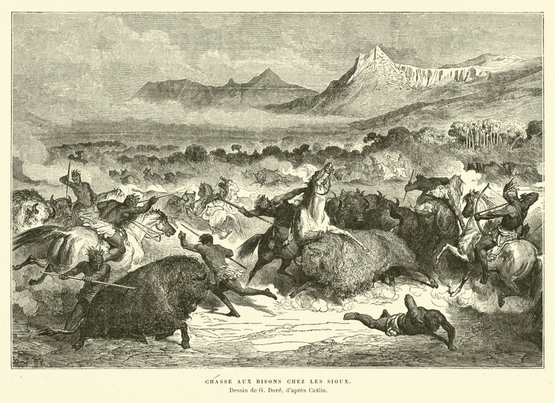 Sioux chassant le bison - Gustave Dore