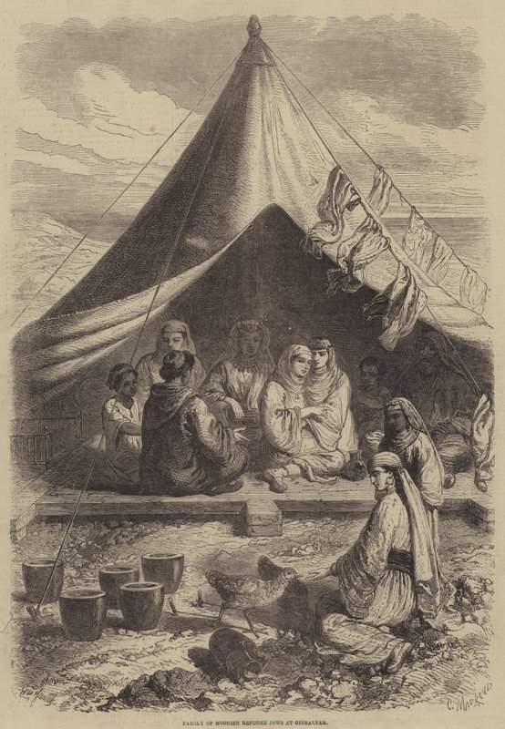 Famille de réfugiés juifs maures à Gibraltar - Gustave Janet