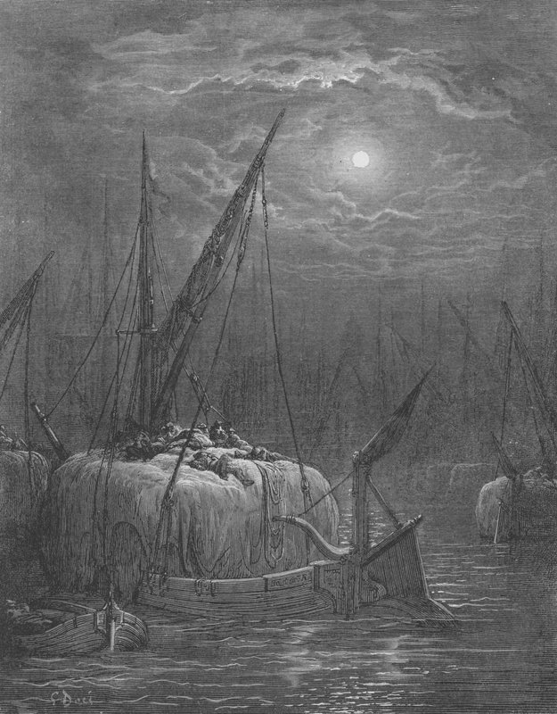 Bateaux à foin sur la Tamise - Gustave after Dore