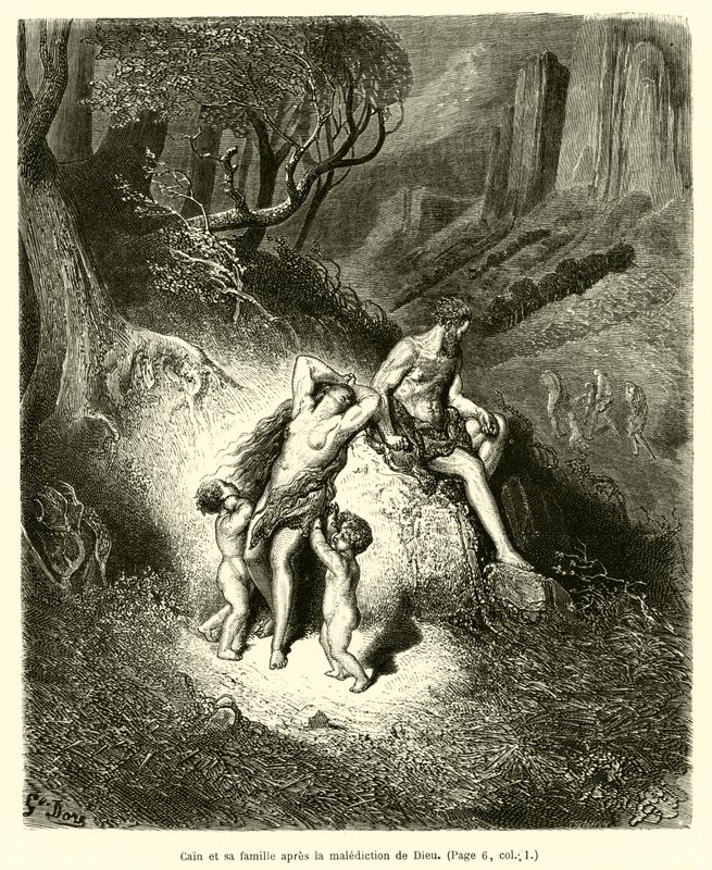 Caïn et sa famille après la malédiction de Dieu - Gustave after Dore