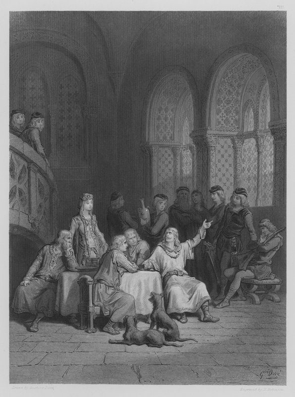 Lancelot racontant ses aventures - Gustave after Dore