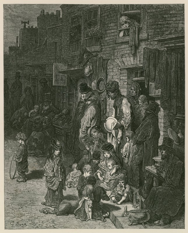 Taudis à Londres (gravure) - Gustave Dore