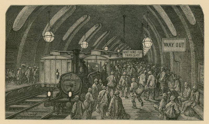 Le train des ouvriers (gravure) - Gustave Dore