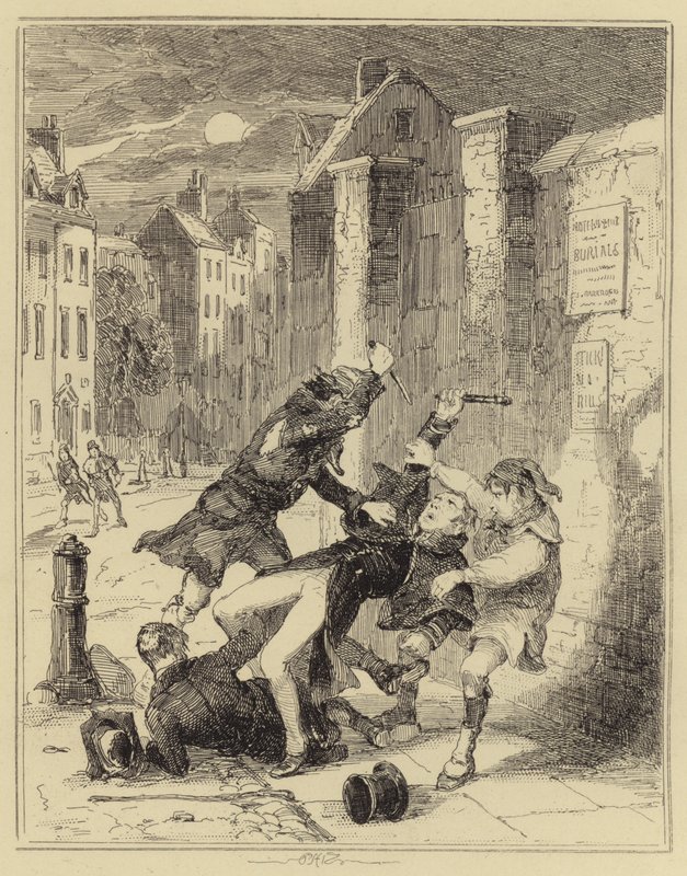 Smith poignardant un policier - Hablot Knight Browne