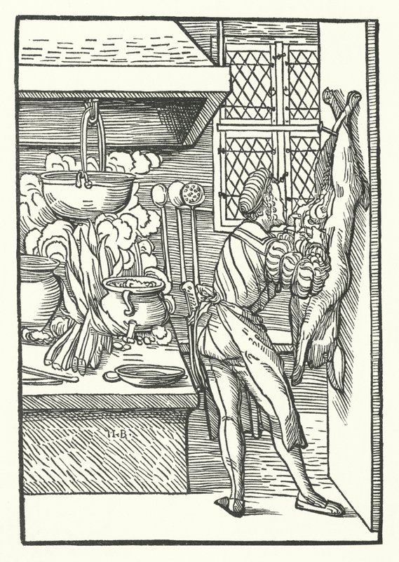Un Cuisinier Découpant un Lièvre - Hans (after) Burgkmair