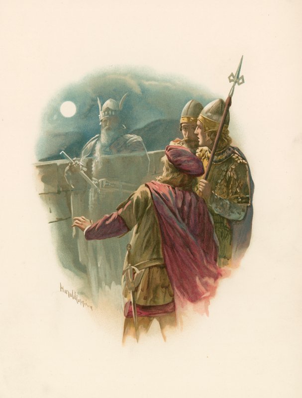 Hamlet et le fantôme de son père - Harold Copping