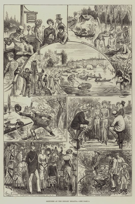 Croquis à la régate de Henley - Harry Furniss