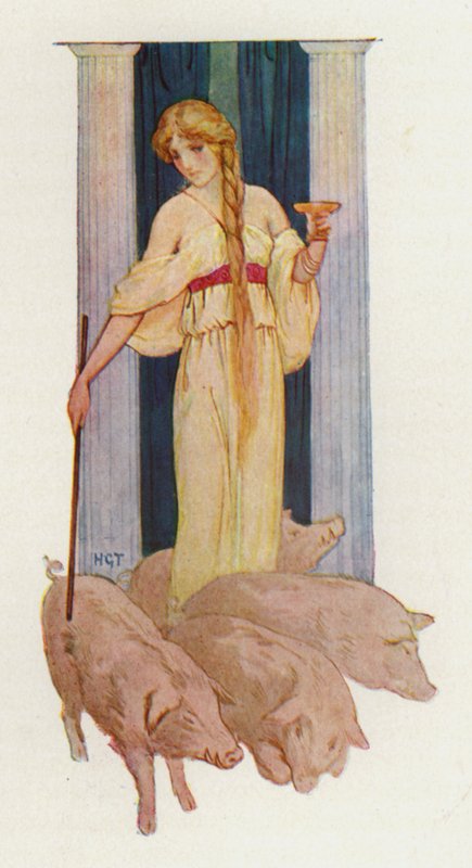 Circé (lithographie couleur) - Harry George Theaker