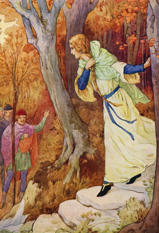 Marian a accouru (lithographie couleur) - Harry George Theaker