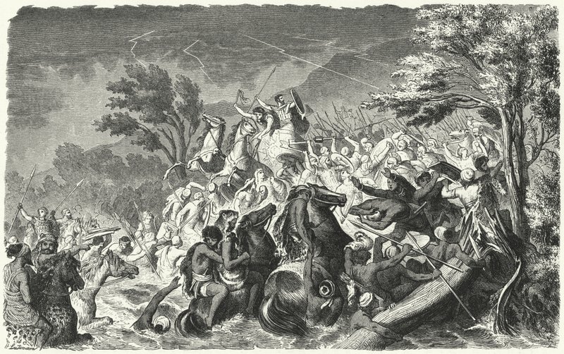 Bataille du Crimissus, 339 av. J.-C. (gravure) - Heinrich Leutemann