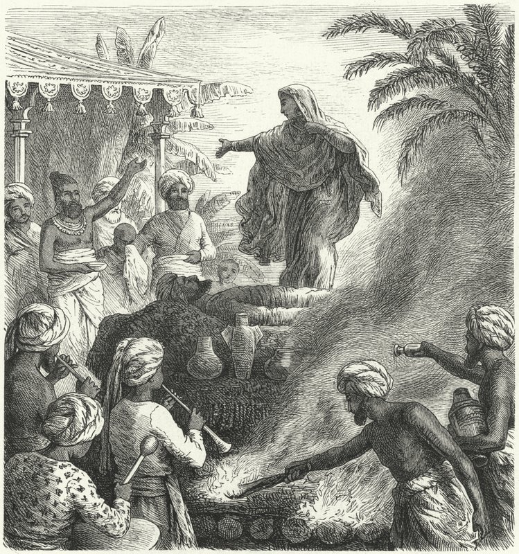 Suttee, coutume funéraire hindoue - Heinrich Leutemann