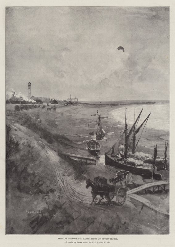 Ballon militaire, expériences à Shoeburyness - Henry Charles Seppings Wright