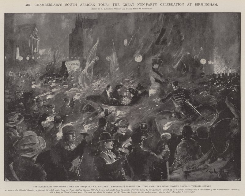 La tournée sud-africaine de M. Chamberlain, la grande célébration non-partisane à Birmingham - Henry Charles Seppings Wright