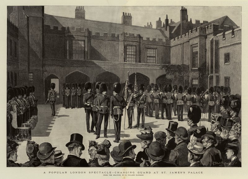 Un spectacle populaire à Londres, changement de garde au palais de St James - Henry Gillard Glindoni