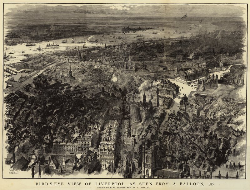Vue aérienne de Liverpool, vue d