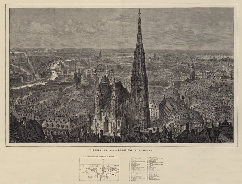 Vienne en 1873, vue vers le nord-est - Henry William Brewer
