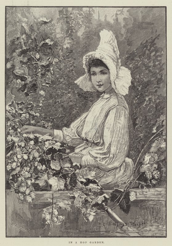 Dans un jardin de houblon - Henry Charles Seppings Wright