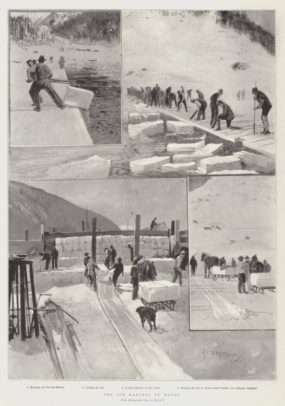 La récolte de glace à Davos - Henry Charles Seppings Wright