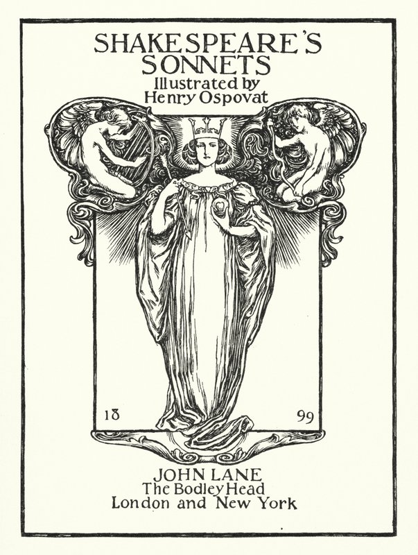 Sonnets de Shakespeare, page de titre - Henry Ospovat