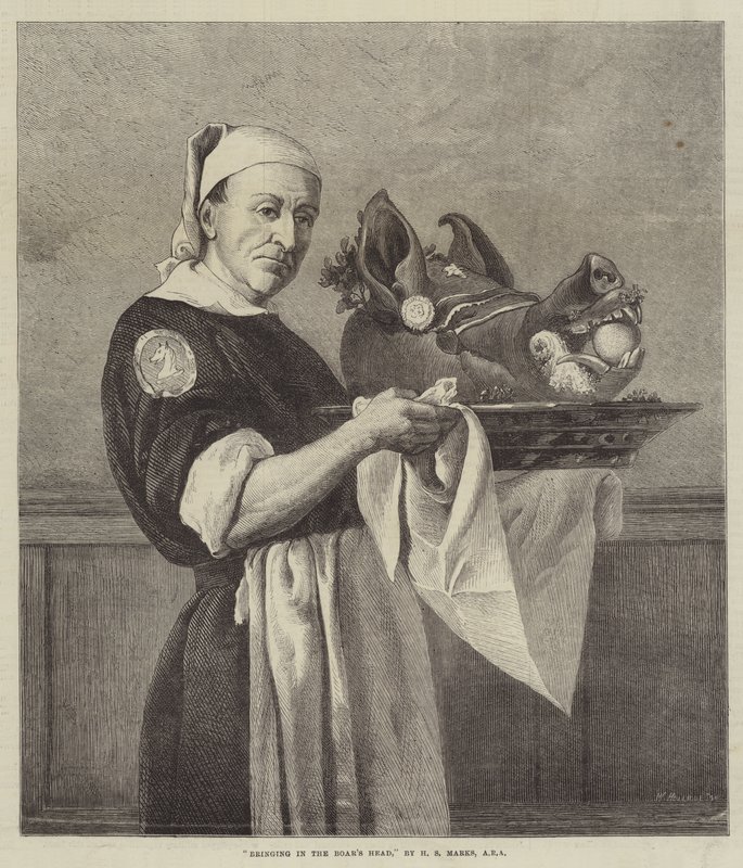 Apportant la tête de sanglier - Henry Stacey Marks
