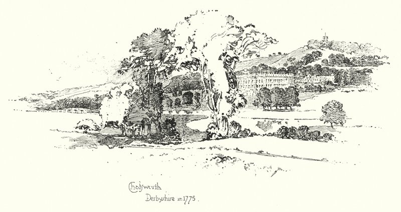 Chatsworth, Derbyshire, en 1775 - Herbert (after) Railton