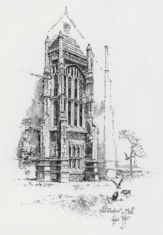 Fenêtre Oriel dans le Hall (gravure) - Herbert (after) Railton