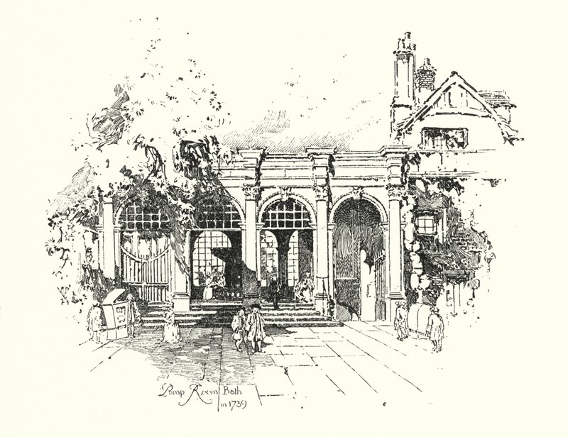Salle des Pompes, Bath, en 1739 - Herbert (after) Railton