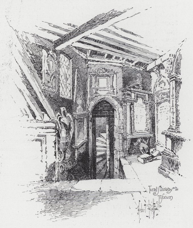 Escalier en colimaçon vers le triforium - Herbert (after) Railton