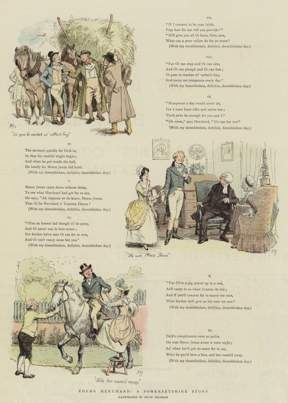 Jeune Herchard, une histoire du Somerset (chromolithographie) - Hugh Thomson