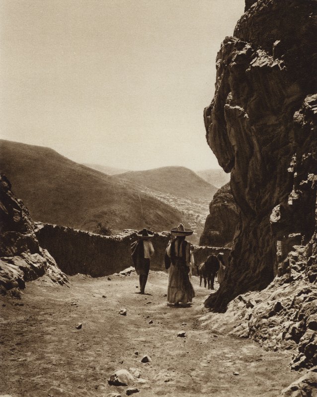 Mexique : rue de Pachuca (photo n/b) - Hugo Brehme
