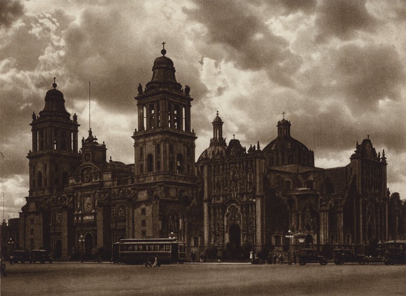 Mexique : Capital Mejico, La catedral (photo n/b) - Hugo Brehme