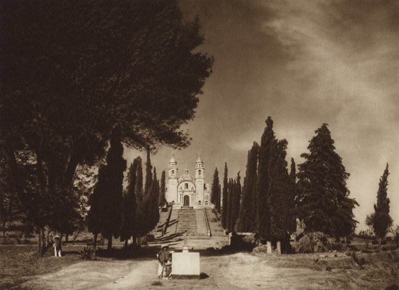 Mexique : Cholula, église de Guadalupe (photo n/b) - Hugo Brehme