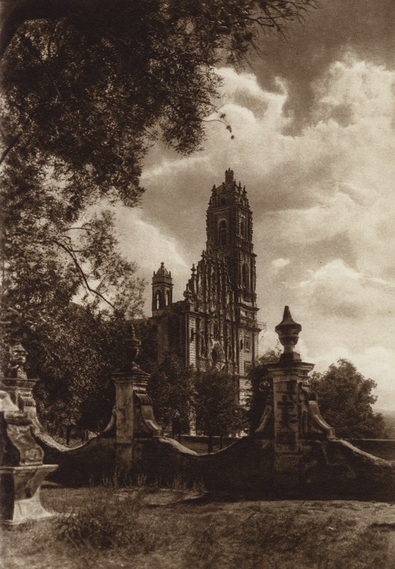 Mexique : Eglise de Tepozotlan (photo n/b) - Hugo Brehme