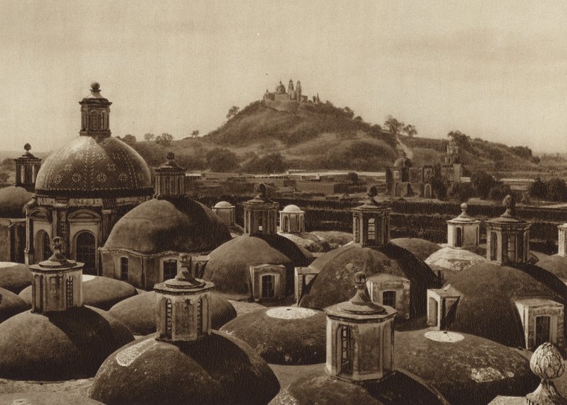 Mexique : Piramide de Cholula (photo n/b) - Hugo Brehme