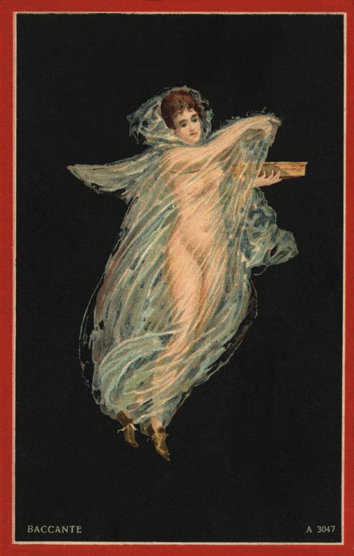 Baccante (colour litho) - Italian School