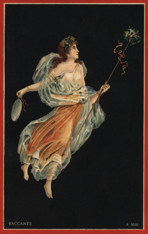 Baccante (colour litho) - Italian School