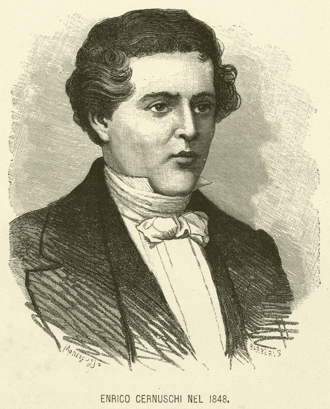 Enrico Cernuschi Nel 1848 (gravure) - Italian School