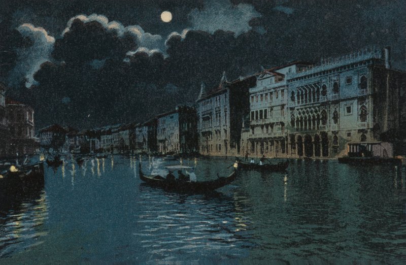 Grand Canal (lithographie couleur) - Italian School
