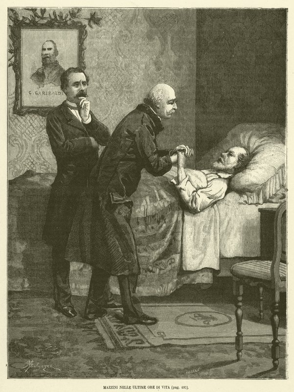 Mazzini Nelle Ultime Ore di Vita (gravure) - Italian School