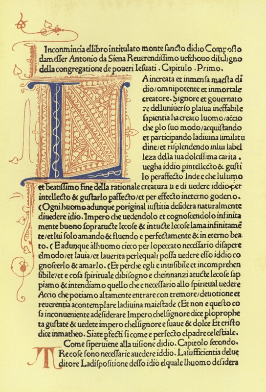 Page du Monte Santo di Dio - Italian School
