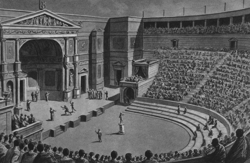 Pompei : Théâtre Tragique - Italian School