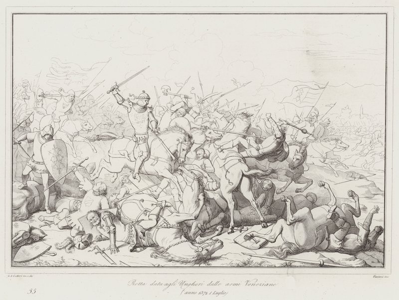 Défaite infligée aux Hongrois par les armes vénitiennes - Italian School
