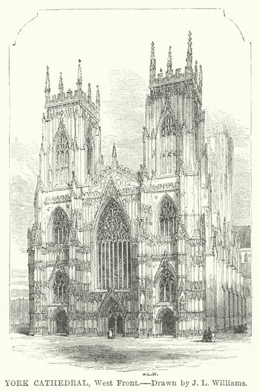 Cathédrale de York, façade ouest - J.L. (after) Williams