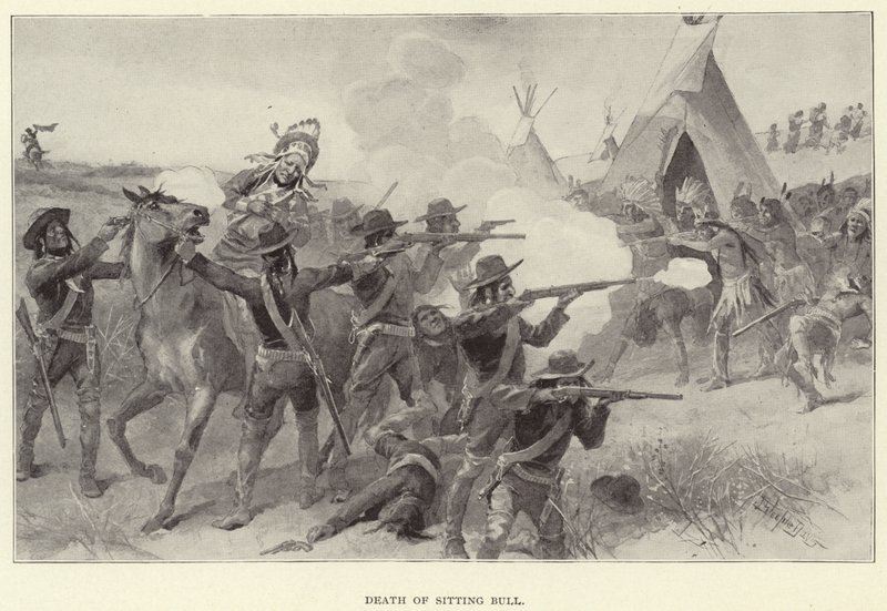 Mort de Sitting Bull - J. (after) Steeple Davis