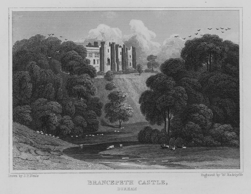 Château de Brancepeth, Durham - John Preston Neale