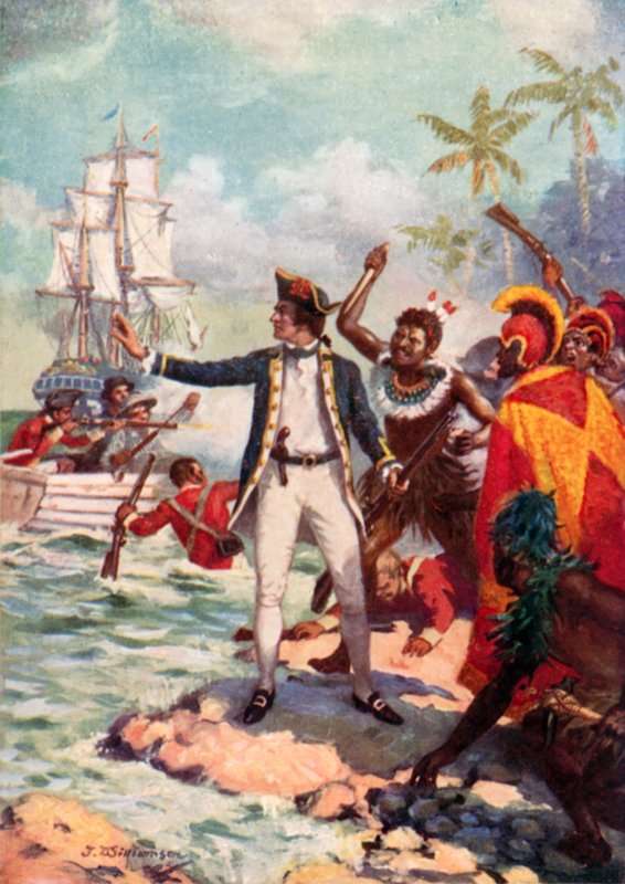 Mort du capitaine Cook, Hawaï en 1779 - J. Williamson