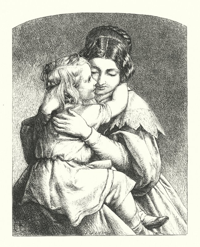 À un enfant embrassant sa mère - James Dawson Watson